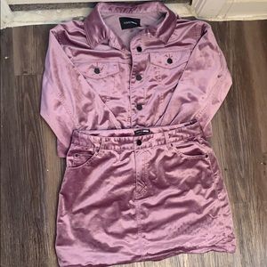 Purple suede two piece fashion nova set